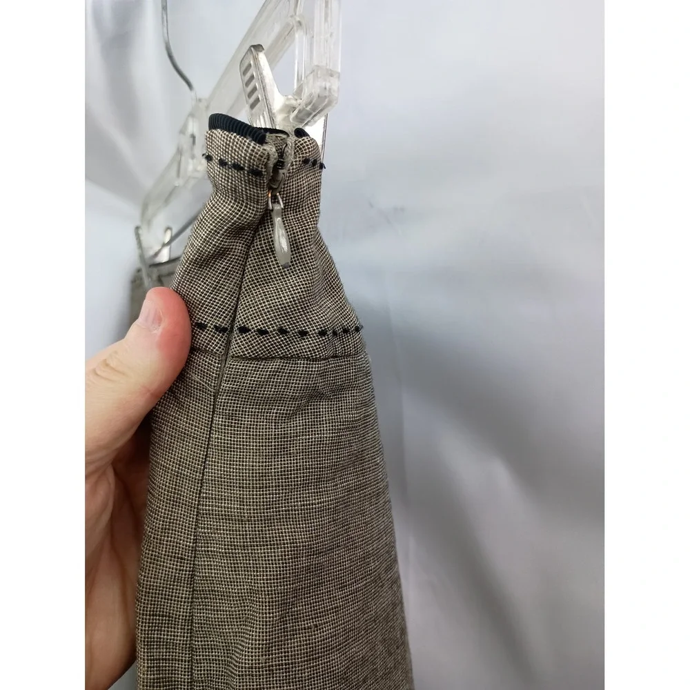 White house black market size 4 brown black linen midi skirt church formal work